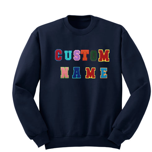 Custom College Mini Chenille Patch Sweatshirt