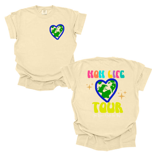 Mom Life World Tour Tee - Oversized Fit, Multiple Colors