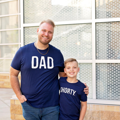 Dad, Mom, Shorty Matching T-shirt Set - Navy