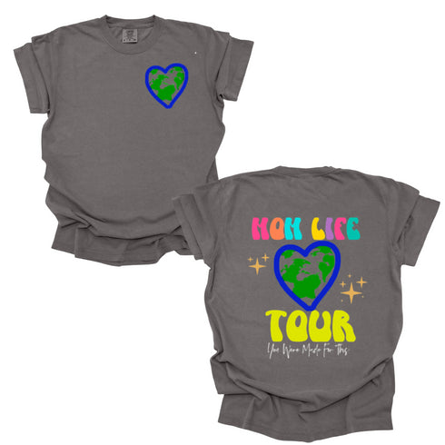 Mom Life World Tour Tee - Oversized Fit, Multiple Colors