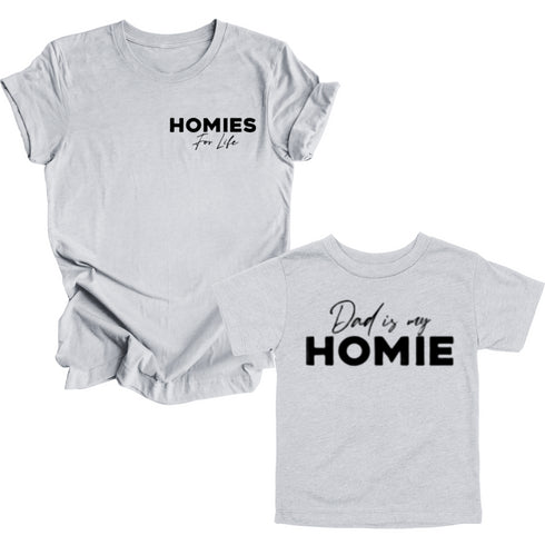 Coordinating Dad and Child - Pocket Style Homies for Life ( Multiple Colors)