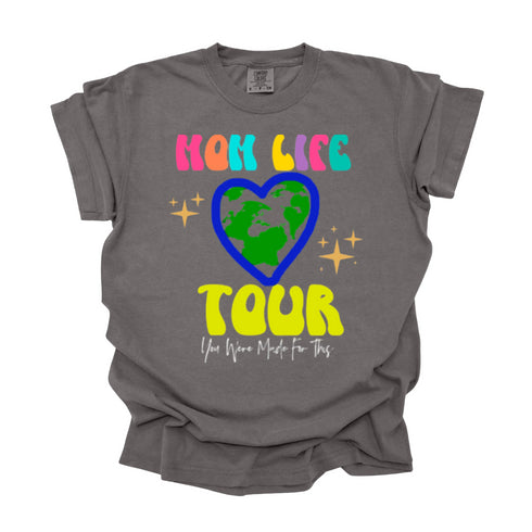 Mom Life World Tour Tee - Oversized Fit, Multiple Colors