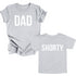 Dad, Mom, Shorty Matching T-shirt Set - Heather Grey
