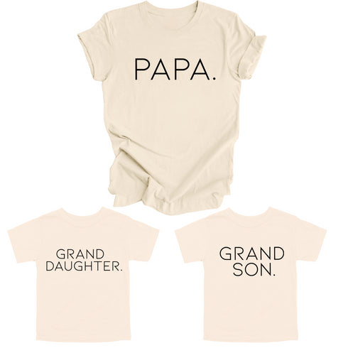 Grandpa and Grand Child - Papa/Grandson/Granddaughter Matching Shirts