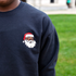 Jolly Santa Embroidered Christmas Sweatshirt - Pocket Style (Adult and Youth)