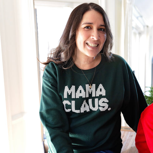 Christmas Mama Claus, Daddy Claus, and Spoiled Reindeer Family Sweatshirt set