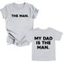 Dad Shirt Set - The Man/My Dad Is The Man - Heather Grey (2 Set Shirts)
