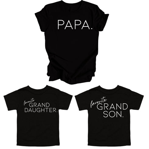 Grandpa and Grand Child - Papa/Grandson/Granddaughter Matching Shirts
