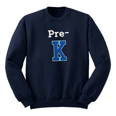 Custom Pre-K  Chenille Patch and Print Sweatshirt