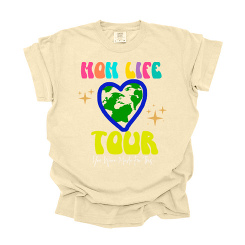 Mom Life World Tour Tee - Oversized Fit, Multiple Colors