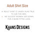 Information about adult sizing chart: adult shirt size is unisex; runs true to size for men. We suggest women size down for a more fitted look
