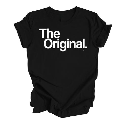Graphic Shirt The Original Short Sleeve, black shirt with white text