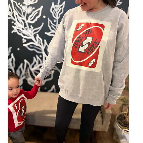 Mother and Son Matching In Valentines Day Sweatshirts