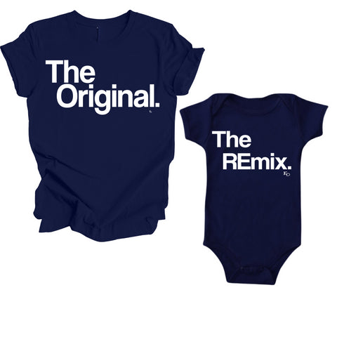 Parent + Child Outfits - The Original The Remix® (navy shirt) Set of 2
