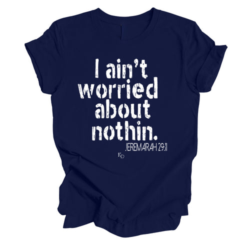 faith based graphic shirt inspired by the scripture Jeremiah 29:11 in the bible. For I know the plans I have for you said the lord. shirt color is navy with white ink