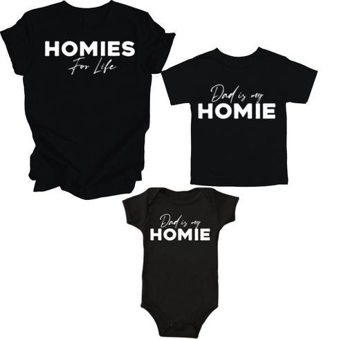 Matching Father and Child Set - Homies for Life ( Multiple Colors)