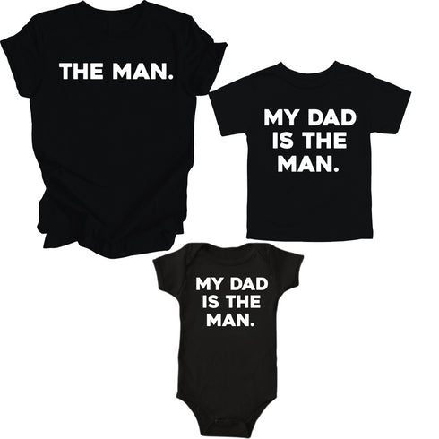 Dad and Kids - The Man/My Dad Is The Man - Multiple Colors