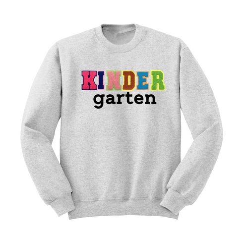 Custom Kindergarten Mini Chenille Patch Sweatshirt