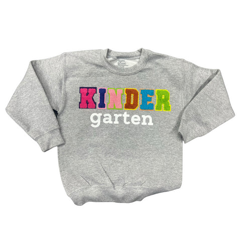 Custom Kindergarten Mini Chenille Patch Sweatshirt