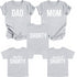 Dad, Mom, Shorty Matching T-shirt Set - Heather Grey