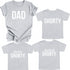 Dad, Mom, Shorty Matching T-shirt Set - Heather Grey