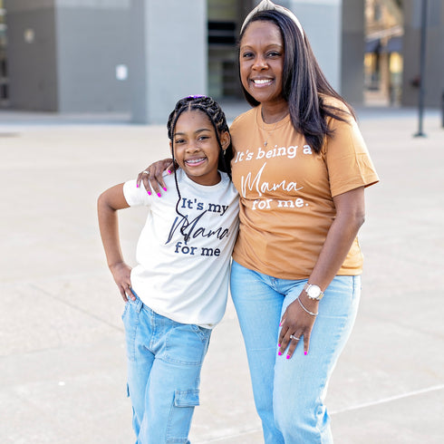 Mommy and Me Outfits - It's Being a Mama for Me/It's My Mama for Me - (Toast & Natural)