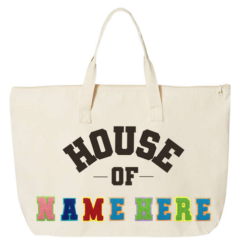 Personalize Your Tote Bag / Custom Varsity Letter Patch - House of Design