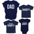 Dad, Mom, Shorty Matching T-shirt Set - Navy