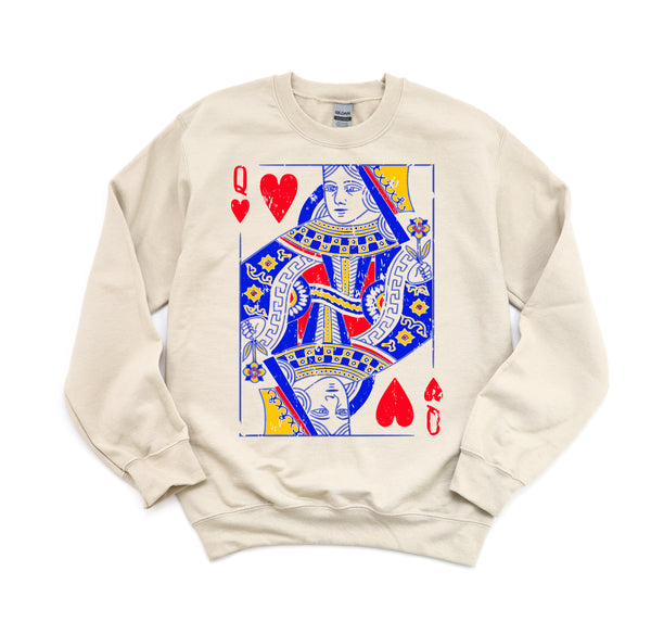 Queen of Hearts - Adult and child Sweatshirt Option (Multiple Colors)