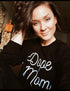 black sweatshirt pullover with screen print text that says dope mom pullover