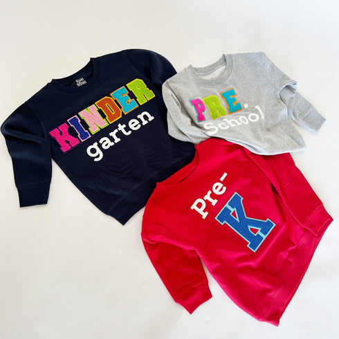 Custom Pre-K  Chenille Patch and Print Sweatshirt