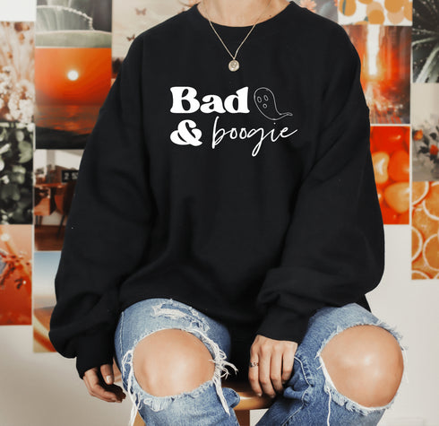 Spooky SZN T-shirt | Halloween Shirts | Women Shirts | Ghosts, Bats Shirt | Bad and Boogie | Trendy Halloween Tshirt | Fall Comfort | Preppy