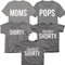 matching family tshirt set, moms pops and shorty