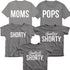 matching family tshirt set, moms pops and shorty
