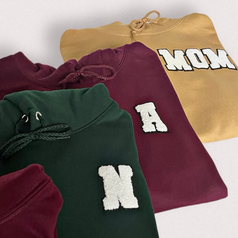Family - Custom Letter Patch Hoodie ( Multiple Colors)