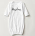 organic cotton, baby gown, newborn, baby shower gift, babies, unisex, white gown, sleeper, onepiece