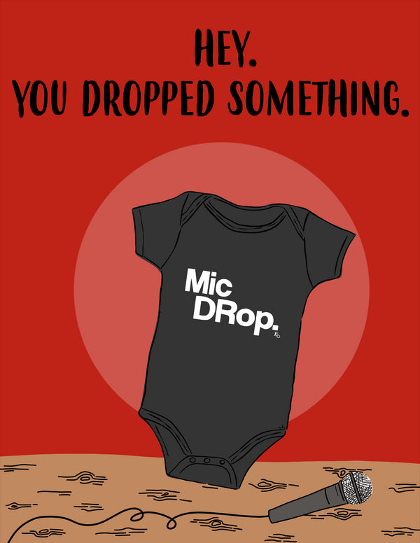 Mic Drop - Pregnancy Announcement Greeting Card