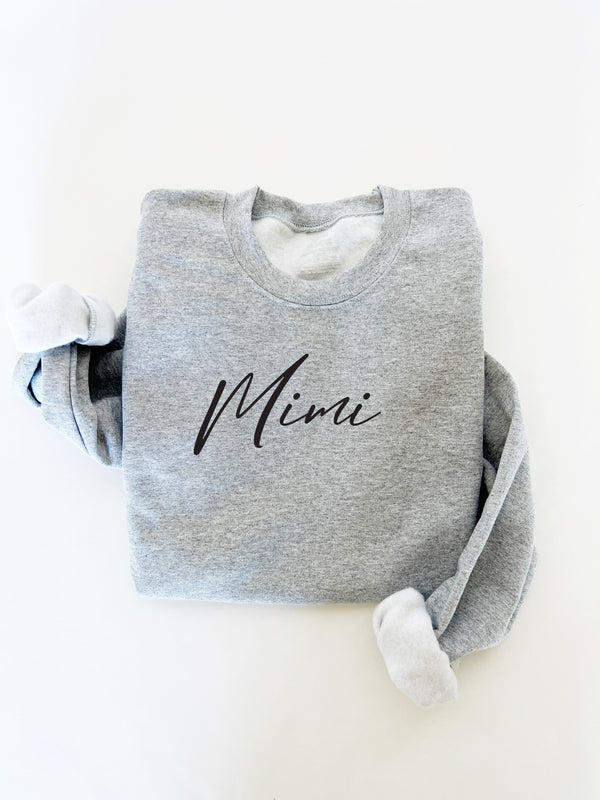 Mimi  Script Collegiate Sweatshirt (Multiple Colors)