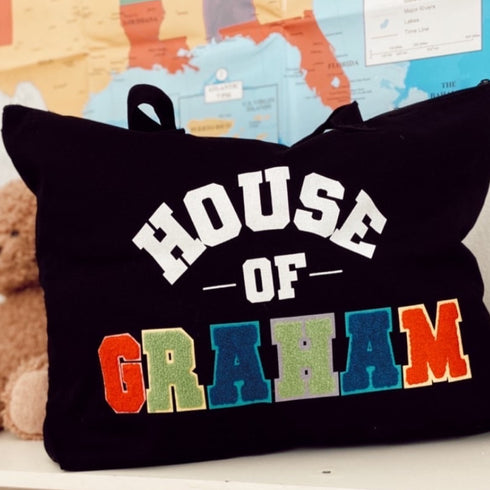 Large Customized Cosmetic Toiletry Bag-Travel Bag-SEWN ON- Personalized Bag-Bridesmaid Gift-Birthday Gift-Gifts For Her kaans designs Chenille patch travel bag  tote bag  teacher bag  Pregnant  pregnancy gift  personalized bag  motherhood  mom bags  large bag  gift  diaper bag  custom bag  canvas bag  bag  baby shower  baby bag  Baby  announcement