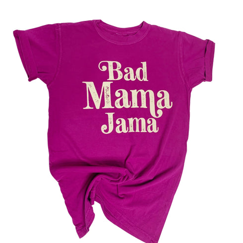 bad mama jama, mama, tees, unisex, berry plum shirt, retro, 70s vibes, mother tees, mothers day, grandmother, retro shirt, mama jama song, unisex shirt, womens clothing, tops and tees, mom tees, graphic tshirt, motherhood, millennial, ma, funny shirt, birthday gift for mom, berry shirt,